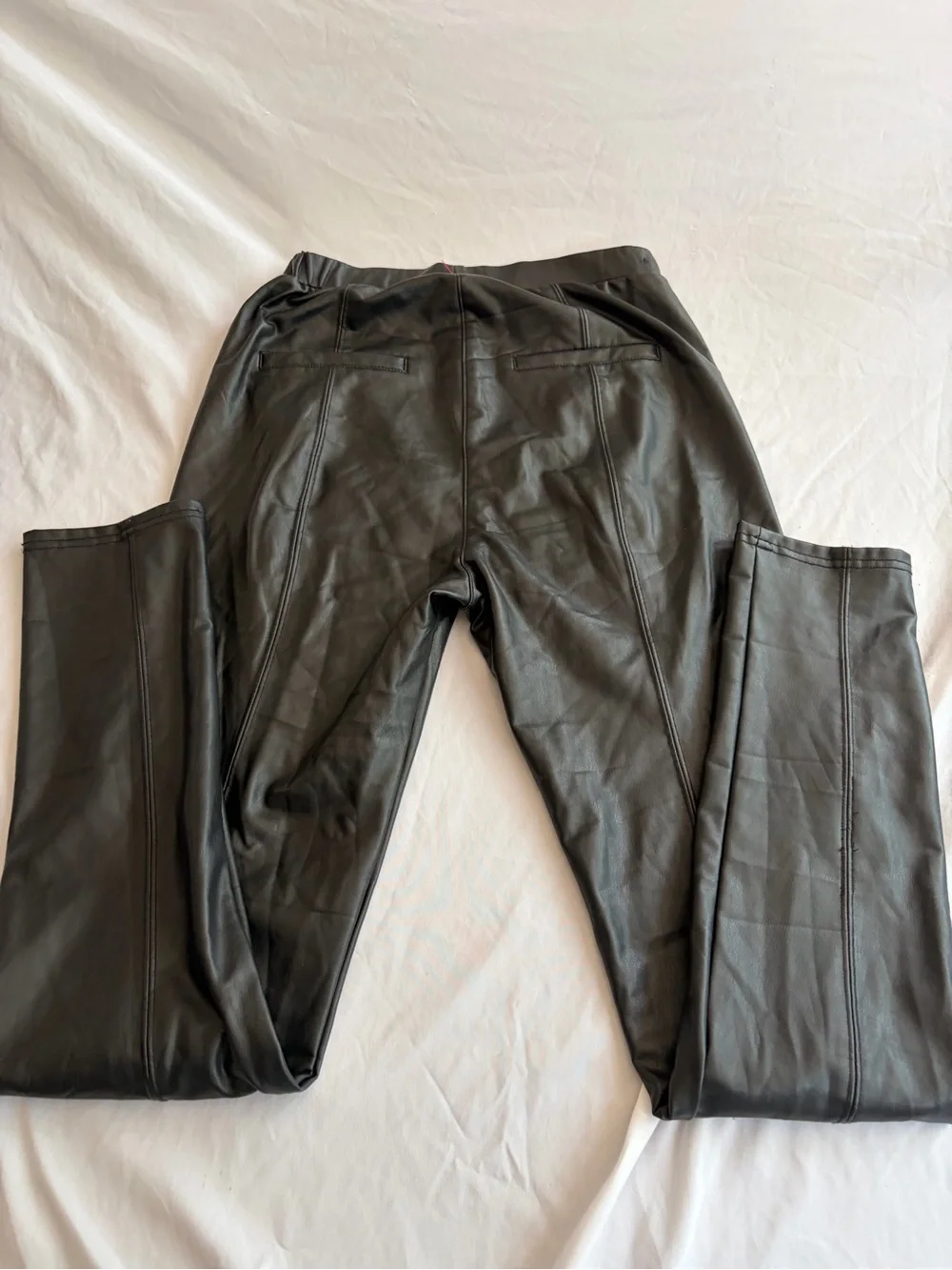 See and Be Seen  Black Faux Leather Dress Pants - Slim Tailored Fit Sizes S